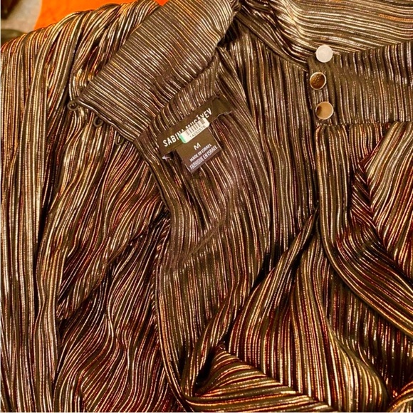 Sabina Musayev Jones Jumpsuit in Black & Metallic Gold Sleeveless Size Medium - Picture 9 of 12